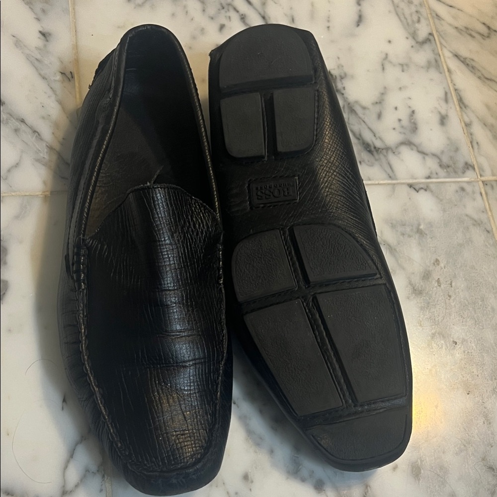 Hugo Boss Textured Black Slip-On Loafers US11